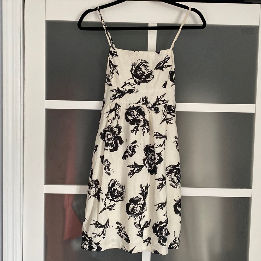 Mind Code Floral Linen Dress